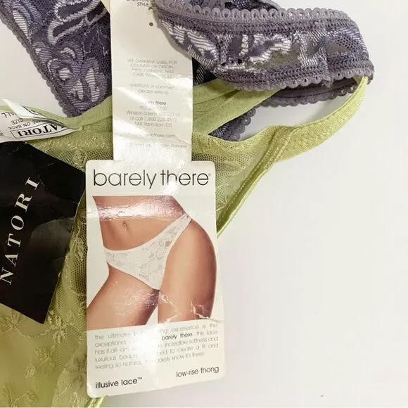Vintage Lace Thong Panty Lot – Natori & Barely There New With Tags Y2K Lingerie - Picture 4 of 9